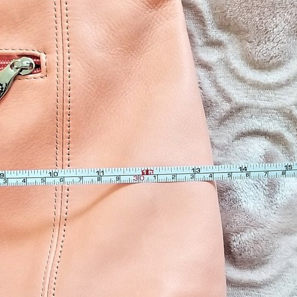 Valentina leather bag Italy,  pink salmon color - Picture 10 of 11